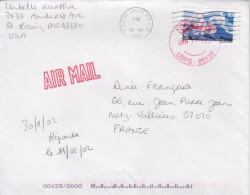 Lettre Compostée Obl. Saint Louis Le 25 Jan 202 Sur PA 129 Pour La France + Cachet Rouge Université - Brieven En Documenten