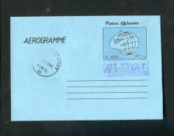 "AFGHANISTAN" 1993, Aerogramm "12 AFS", Violl. R1 "AFS 30", Stempel "KABUL" (5140) - Afghanistan