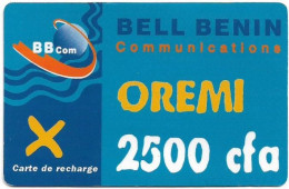 Benin - Bell Benin - Oremi (Reverse 1), GSM Refill 2.500CFA, Used - Bénin