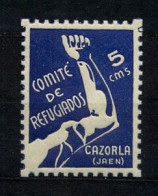 EMISIONES LOCALES , JAÉN - CAZORLA  , FES. 1 ** , COMITÉ DE REFUGIADOS - Spanish Civil War Labels