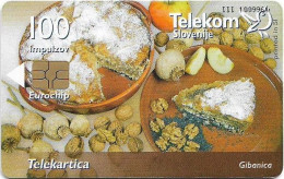 Slovenia - Telekom Slovenije - Slovenian Cuisine - Gibanica, Gem5 Red, 06.2004, 50Units, 5.998ex, Used - Slovenia