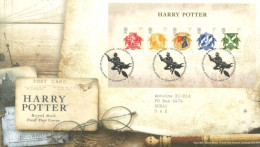 GREAT BRITAIN  - 2007, FIRST DAY COVER STAMPS SHEET OF HARRY POTTER. - Cartas & Documentos