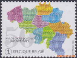België 2019 - Mi:4904, Yv:4840, OBP:4857, Stamp - XX - 50 Years Of Postal Codes - 2011-..