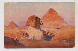 EGYPT - SPHINX, Künstler-Karte, 1912, Cairo - Lugano - Roma - Sphinx