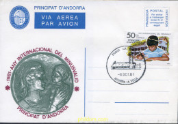 259918 USED ANDORRA. Vegueria 1981 AÑO INTERNACIONAÑ DEL MINUSVALIDO - Episcopale Vignetten