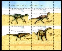 Argentina 1998 Prehistoric Animals Sheetlet Unmounted Mint. - Nuevos