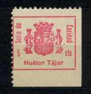 EMISIONES LOCALES , GRANADA - HUÉTOR TÁJAR , FES. 15 ** , SELLO DE CARIDAD - Spanish Civil War Labels
