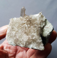 #Z12 - Bello QUARZO Cristalli Leggermente Fumé (Ghiacciaio Miage, Val D'Aosta, Italia) - Mineralien