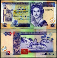 BELIZE 2 DOLLARS P-66 2007 QUEEN RUIN UNC ANIMAL FAUNA WILD LIFE MONEY BANK NOTE - Belize