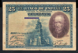 Spain 25 Pesetas 15-08-1928 Fine P. 74, Banknotes, Circulated - 1-2-5-25 Pesetas
