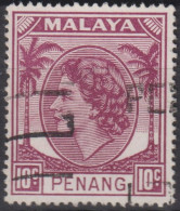 1954 Malaysia (...-1963) > Penang ° Mi:MY-PE 34, Sn:MY-PE 35, Yt:MY-PE 29, Queen Elizabeth II And Palm Trees - Penang