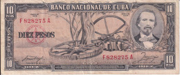 BILLETE DE CUBA DE 10 PESOS DEL AÑO 1958 DE CARLOS MANUEL CESPEDES  (BANK NOTE) - Cuba