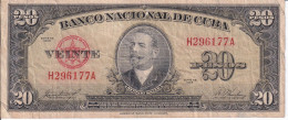 BILLETE DE CUBA DE 20 PESOS DEL AÑO 1958 (BANKNOTE-BANK NOTE) ANTONIO MACEO - Cuba