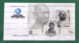 PARAGUAY 2019 - 150th Anniversary Of MAHATMA GANDHI 1v M/S FDC - As Scan - Mahatma Gandhi