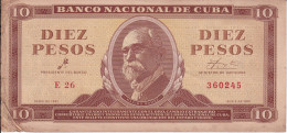 BILLETE DE CUBA DE 10 PESOS DEL AÑO 1961 CON LA FIRMA DEL CHE GUEVARA DE MAXIMO GOMEZ (BANKNOTE) - Cuba