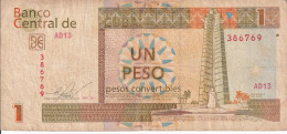 BILLETE DE CUBA DE 1 PESO CONVERTIBLE DEL AÑO 2011 (BANKNOTE) - Cuba