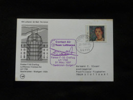 Lettre Premier Vol First Flight Cover Saarbrucken Munchen Fokker F50 Lufthansa / Contact Air 1997 - Eerste Vluchten