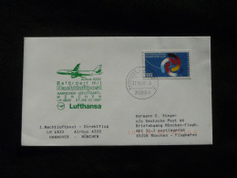 Lettre Premier Vol First Flight Cover Hannover Munchen Nachtluftpost Lufthansa 1997 - Eerste Vluchten