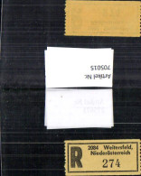 705015 Einschreibezettel Rekozettel R-Zettel Weitersfeld Niederösterreich - Andere & Zonder Classificatie