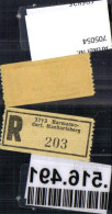 705054 Einschreibezettel Rekozettel R-Zettel Harmannsdorf Manhartsberg - Autres & Non Classés