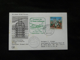 Lettre Premier Vol First Flight Cover Saarbrucken Koln Fokker F50 Lufthansa / Contact Air 1997 - Erst- U. Sonderflugbriefe