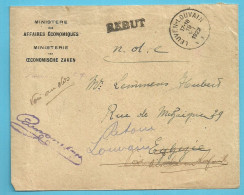 Portvrije Brief Stempel LEUVEN-LOUVAIN Naar EGHEZEE, Met Pen "Inconnu" Doorverzonden PERWEZ, Stempel REBUT - Franquicia