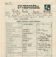 CROATIA  / K. U. K. AUSTRIA  - ZENSKA UCITELJSKA . SK. U SAM.  Ss MILOSRDNICA  CERTIFICATE - 1916  - TAX STAMP 30 FILLER - Diplômes & Bulletins Scolaires