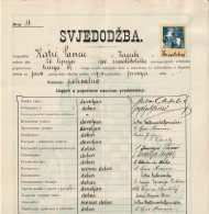 CROATIA  / K. U. K. AUSTRIA  - ZENSKA UCITELJSKA . SK. U SAM.  Ss MILOSRDNICA  CERTIFICATE - 1918  - TAX STAMP 30 FILLER - Diplômes & Bulletins Scolaires