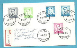 924+1068+1069+1069B+1575 Op Brief Aangetekend Sterstempel (Relais) * IEPER 3 * Met Aantekenstrookje IEPER 1 - 1953-1972 Lunettes