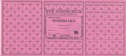 Bosnia And Herzegovina, Ration Nutrition Card R Serie A  UNC - Bosnia Erzegovina