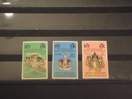 NUOVE HEBRIDI (Francese)- 1977 25mo ANNIVERSARIO REGINA 3 VALORI - NUOVO(++) - Unused Stamps