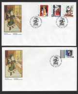 1993  Christmas Issue Xmas Personnages Set Of 4 On 2 FDCs Sc 1499-1502 - 1991-2000