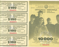 Bosnia And Herzegovina, Banknotes /bond /stock/obveznica,zajam 10.000 Dinara, 1.10.1987 - Bosnia And Herzegovina