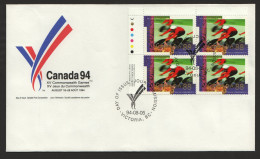 1994 Commonwealth Games:  Cycling   Sc 1522 UL Plate Block Of 4 - 1991-2000