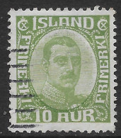 Islanda Island Iceland 1921 King Christian X 10A Mi N.100 US - Oblitérés