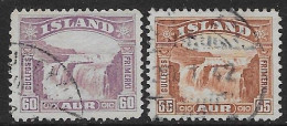 Islanda Island Iceland 1931 Gullfoss 2val Mi N.153-154 US - Usados