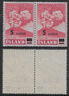 Islanda Island Iceland 1954 Volcano Hekla Surcharged Pair Mi N.292 MNH ** - Nuevos