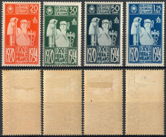 REGNO / COLONIE / EMISSIONI GENERALI - 1934 - 15ª FIERA DI MILANO 4 VALORI NUOVI MLH - SASSONE 42/45 - General Issues