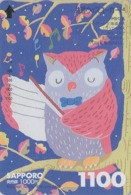 Carte JAPON - ANIMAL - OISEAU - HIBOU Chef D'orchestre Musique - OWL BIRD  & MUSIC JAPAN Sapporo Bus Card - EULE - 5828 - Owls