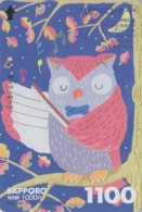 Carte JAPON - ANIMAL - OISEAU - HIBOU Chef D'orchestre Musique - OWL BIRD  & MUSIC JAPAN Sapporo Bus Card - EULE - 5828 - Búhos, Lechuza