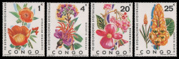 Kongo-Kinshasa 1971 - Mi-Nr. 425-428 ** - MNH - Blumen / Flowers - Nuevas/fijasellos