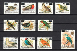 1983 Aitutaki Fauna Nature Bird Overprint Set Of 15 MNH - Aitutaki