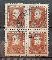 Brazil Regular Stamp Cod RHM 505 Great-granddaughter Duque De Caxias Military 1960 Block Of 4 Circulated 1 - Usati