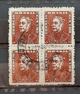 Brazil Regular Stamp Cod RHM 505 Great-granddaughter Duque De Caxias Military 1960 Block Of 4 Circulated 2 - Gebraucht