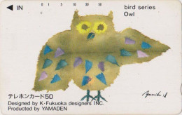 RR RARE Télécarte JAPON / 110-014 - ANIMAL - OISEAU - HIBOU CHOUETTE - OWL BIRD SERIES JAPAN Phonecard - EULE - 5834 - Eulenvögel