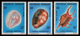 Franz. Polynesien 1978 - Mi-Nr. 250-252 ** - MNH - Meeresschnecken - Unused Stamps