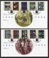 1996  100 Years Of Canadian Cinema 10 Different From 2 Souvenir Sheets Sc 1615-6 On 2 FDCs - 1991-2000
