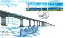 1997  Confederation Bridge  Sc 1645-6  Se-tenant Pair With Label - 1991-2000