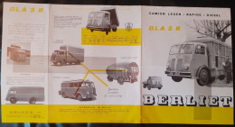 Publicité Camion Leger Rapide Diesel - BERLIET GLA 5 R - Années 1950 - - Vrachtwagens