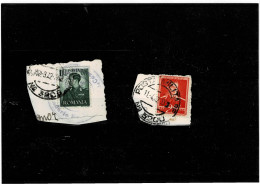 ROMANIA ,2 Francobolli Su Piccoli Frammenti ,con Annullo Militare Italiano(posta Militare Nr.3200) ,qualita Ottima - Gebraucht
